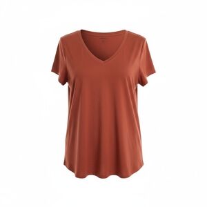 Torrid Rust V-Neck Short Sleeve Tee